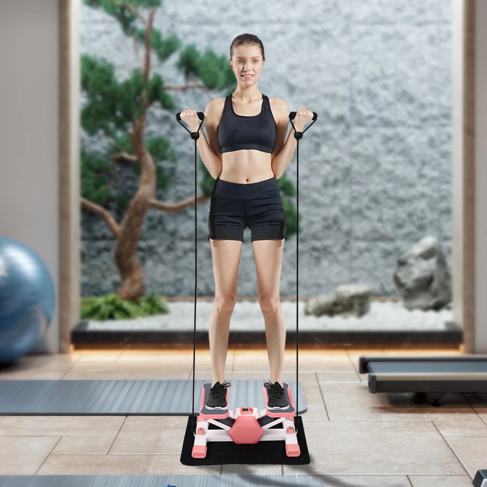 Pink Mini Stepper for Home Workout