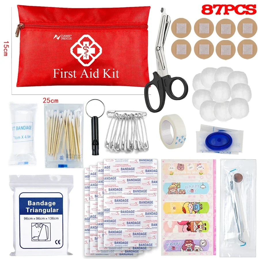 Complete Portable Emergency Medical First Aid Kit Bag Storage Box