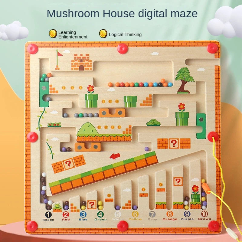 Magnetic Color & Number Maze – Montessori Puzzle for Early Learning