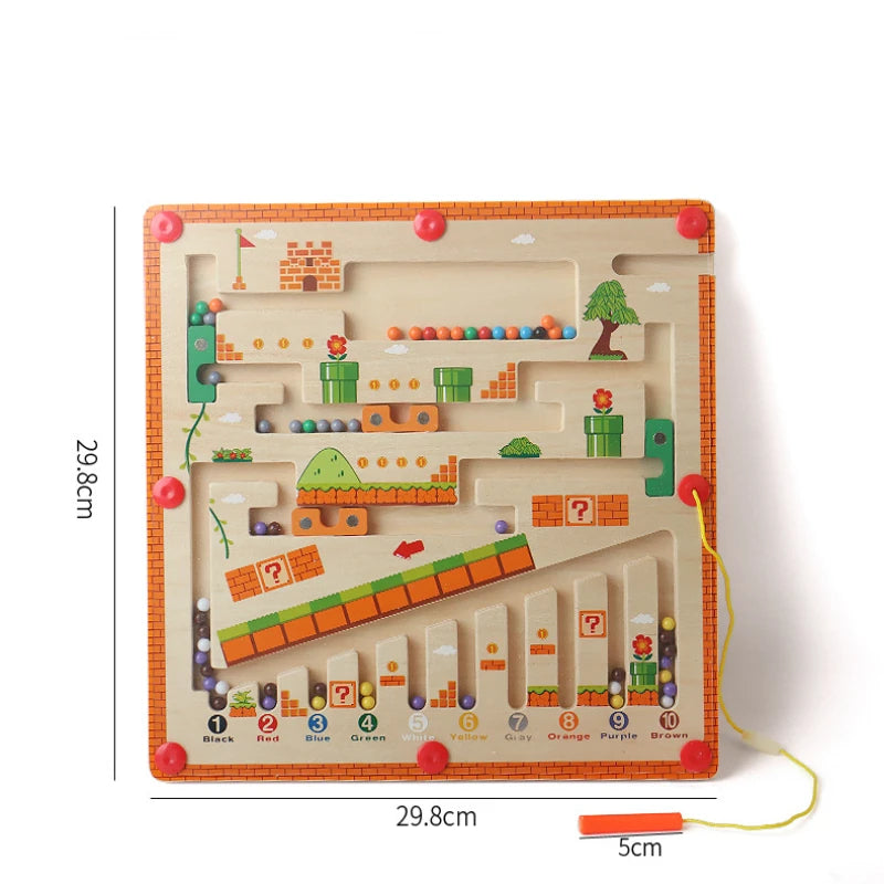 Magnetic Color & Number Maze – Montessori Puzzle for Early Learning