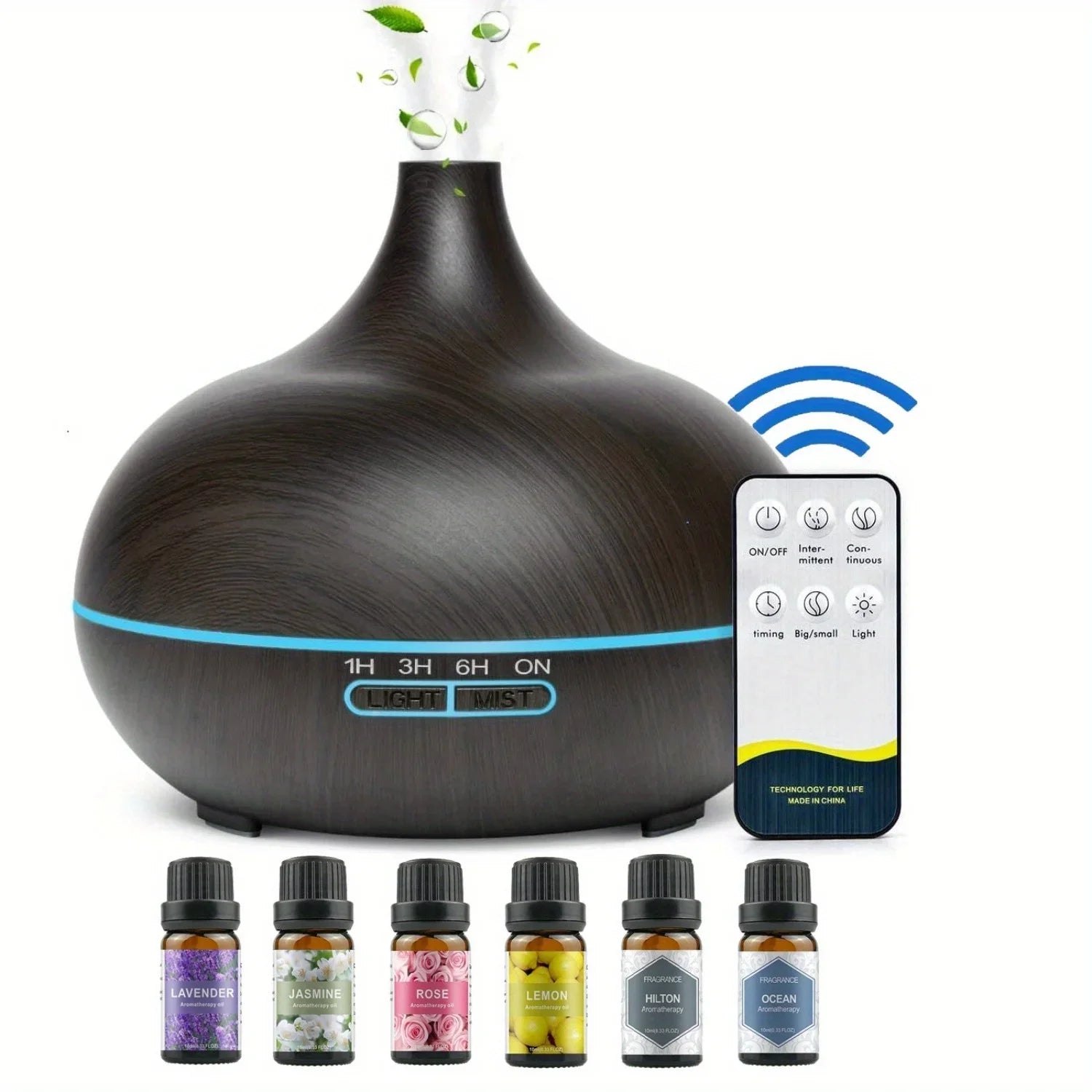 550ML Essential Oil Diffuser with 6 Oils Set