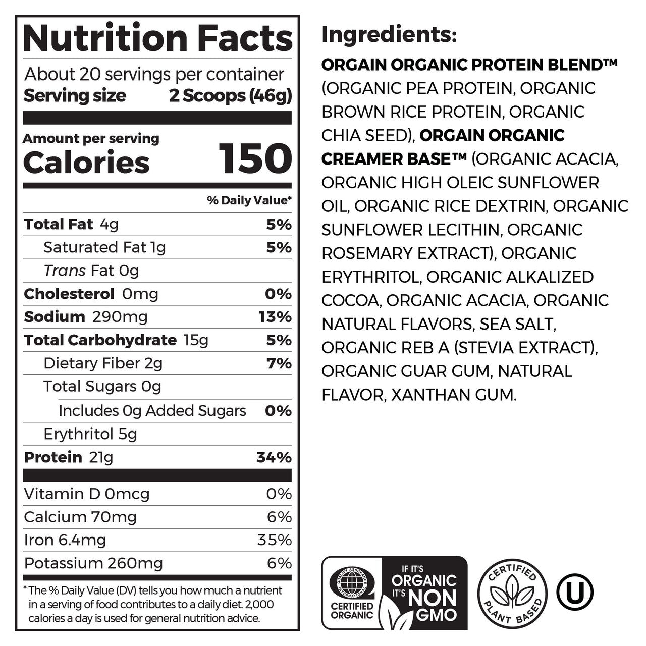Orgain Creamy Chocolate Fudge (2.05 LB)-0