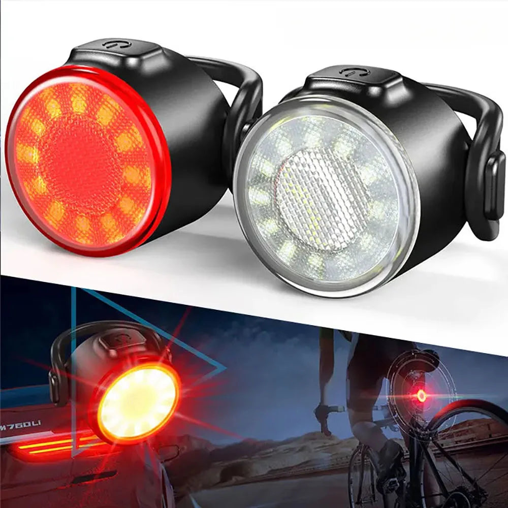 Bike Front Rear Light Set 6 Lighting Modes Bike Bright Headlight