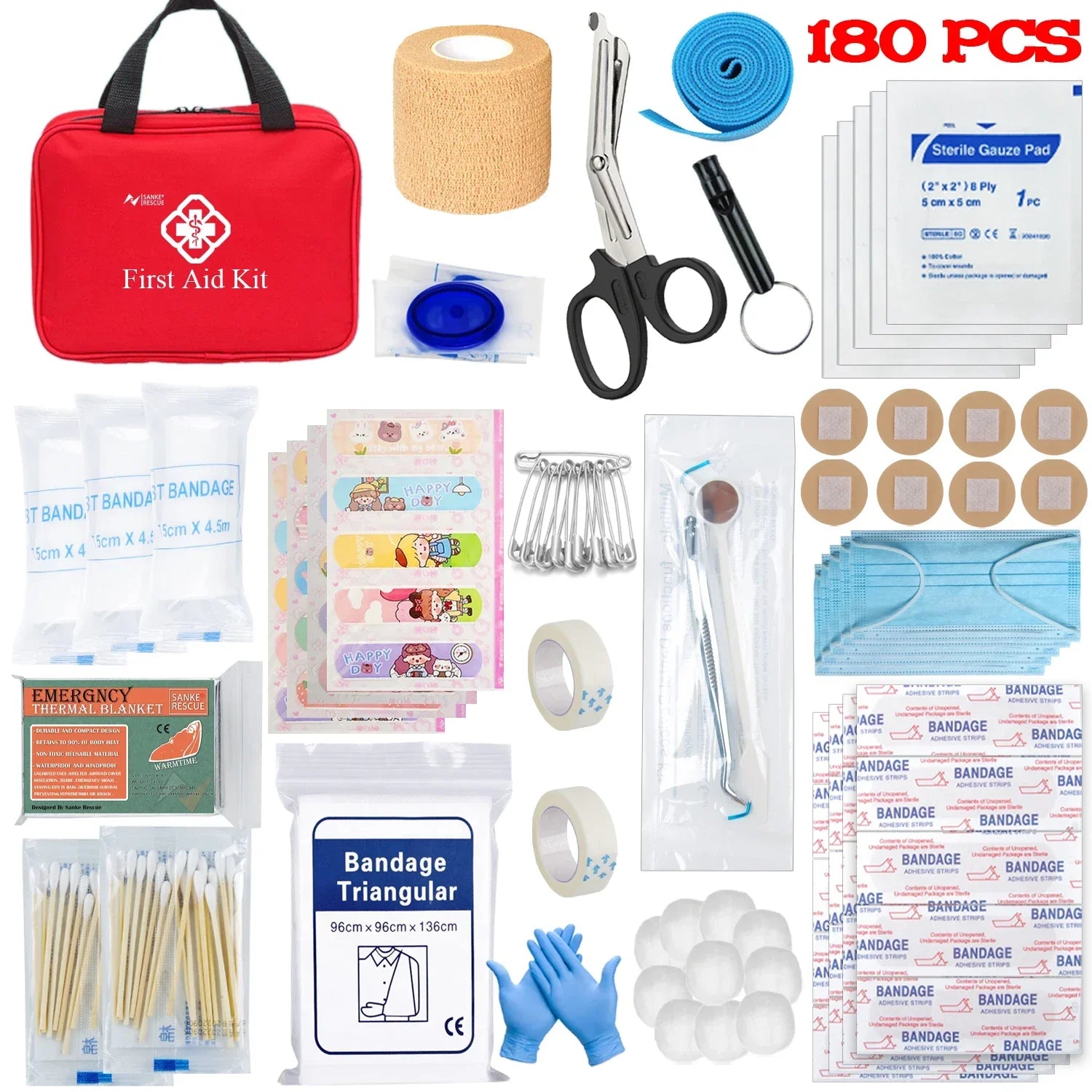 Complete Portable Emergency Medical First Aid Kit Bag Storage Box