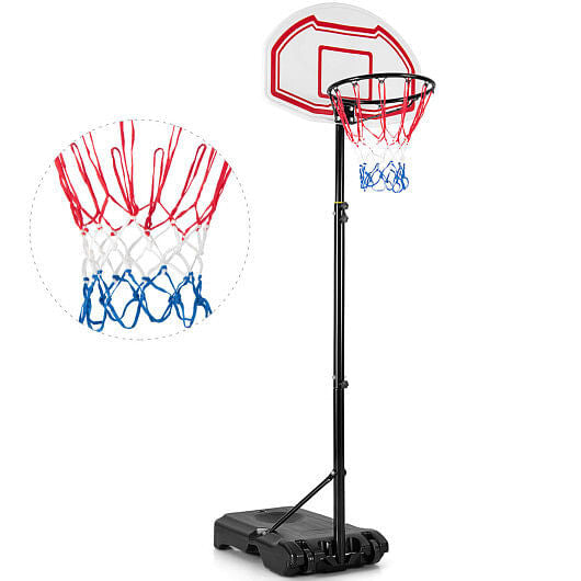 Height Adjustable Basketball Hoop with 2 Nets and Fillable Base-0