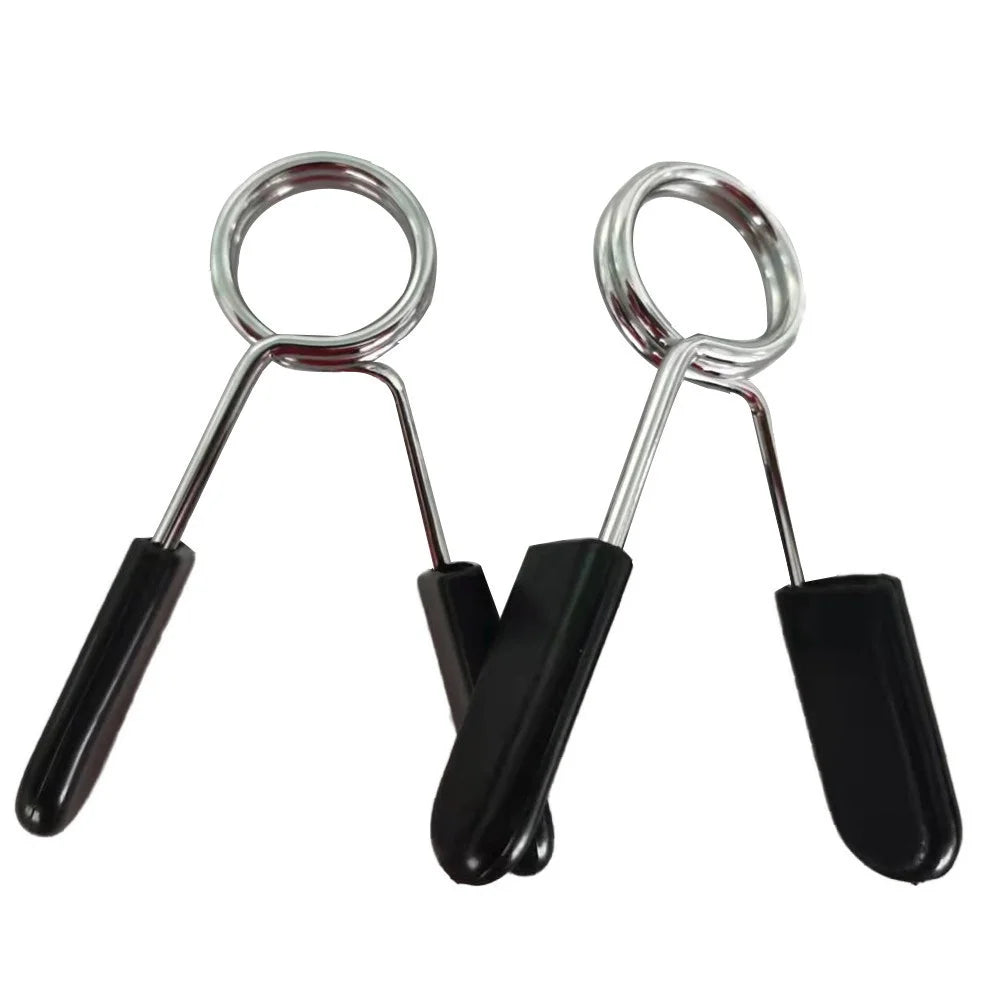 2pcs Barbell Spring Collars – 25/28/30mm Clamp Clips for Weightlifting & Gym Use