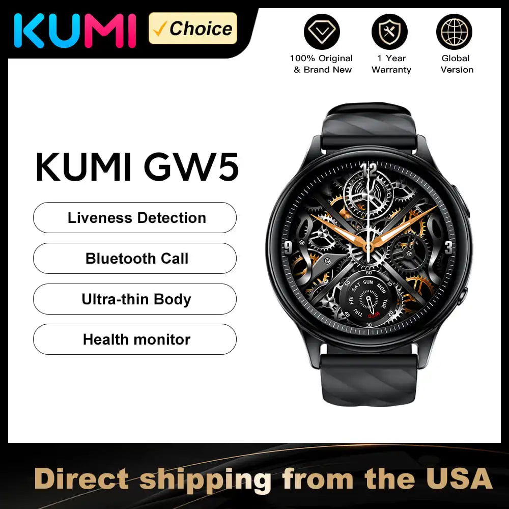 KUMI GW5 1.39" Waterproof Smartwatch